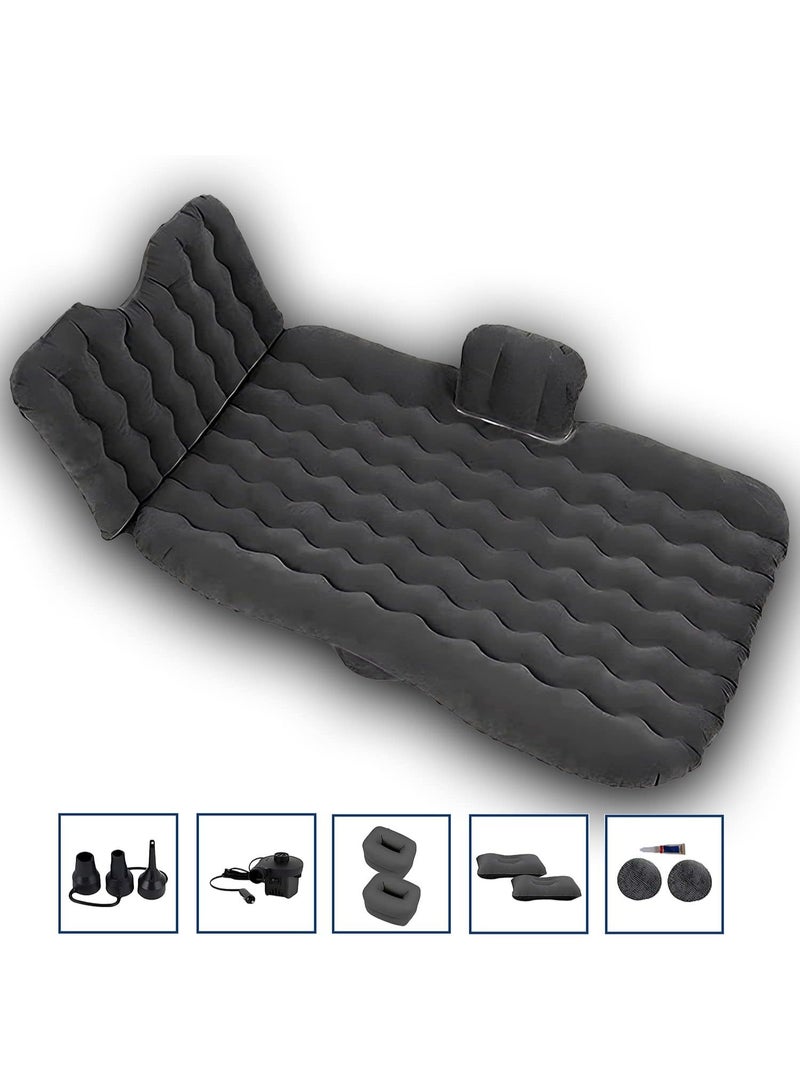 BlueFire Universal SUV & Car Air Mattress Back Seat Bed | Premium Inflatable Travel Mattress with Electric Pump, 2 Air Pillows, & Sleep Accessories Kit | Leakproof, Washable Flocking PVC for Camping, Road Trips & Comfort Sleep (72.8" x 35.4") - Image 3